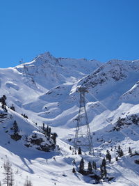 Scenic view of snow covered mountains