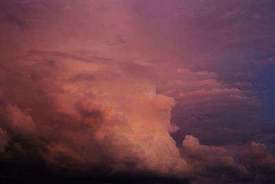 Low angle view of dramatic sky during sunset