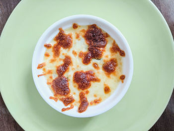 Directly above shot of breakfast served on table