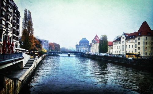 View of canal along buildings