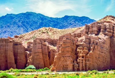 Scenic view of mountain range against sky
