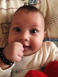 Close-up portrait of cute baby