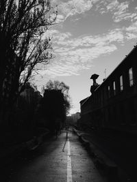 Road along buildings