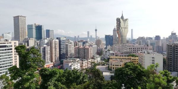 View of modern buildings against sky