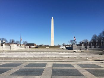 View of monument against clear blue sky
