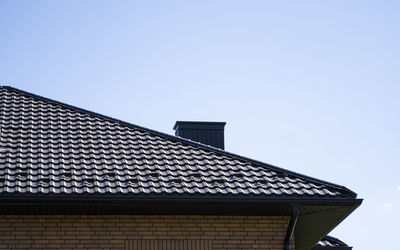 Low angle view of building against clear sky