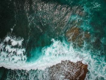 High angle view of sea waves