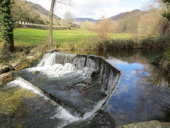 Scenic view of waterfall