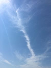 Low angle view of vapor trail in sky