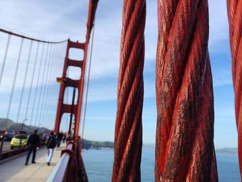 Close-up of city bridge