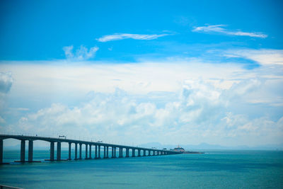 Bridge over sea against sky