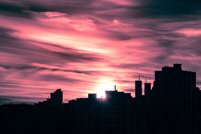 Residential buildings against atmospheric sky