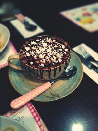 Close-up of food on table