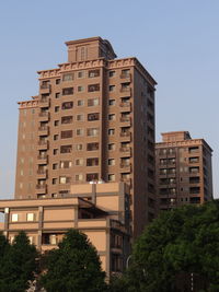 Low angle view of building against clear sky