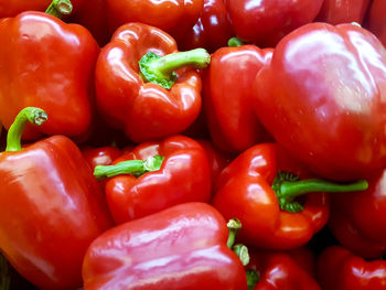 Full frame shot of bell peppers for sale in market