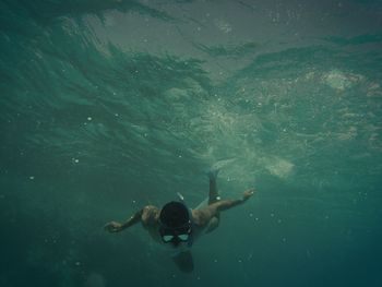 Man swimming underwater