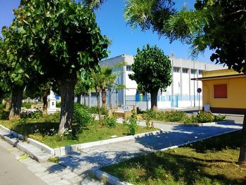 Building with trees in background