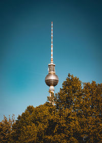 Low angle view of tower against sky