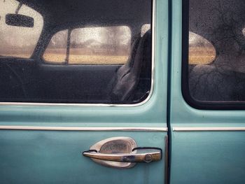 Close-up of car window