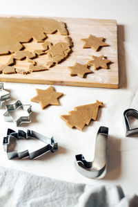 Ginger cookies baking during the christmas holidays.