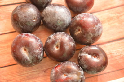 High angle view of fruits on table