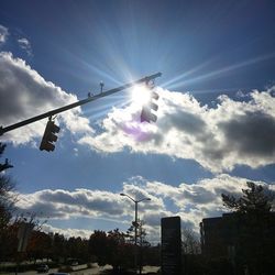 Sun shining through clouds