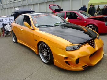 Yellow car on street