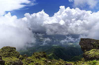 Scenic view of dramatic sky over landscape