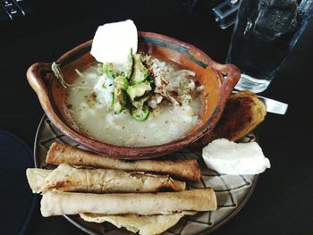 Close-up of served food