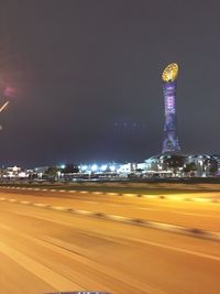 Illuminated city at night