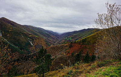 Scenic view of mountains against sky