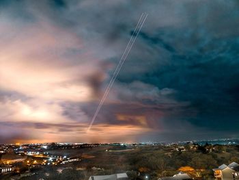 Panoramic view of sea against sky during sunset