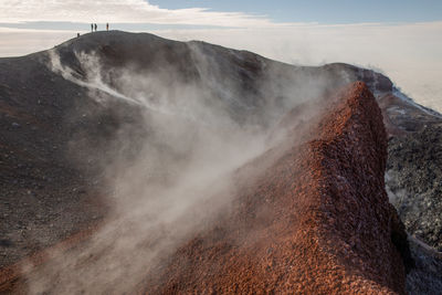 Panoramic view of volcanic landscape