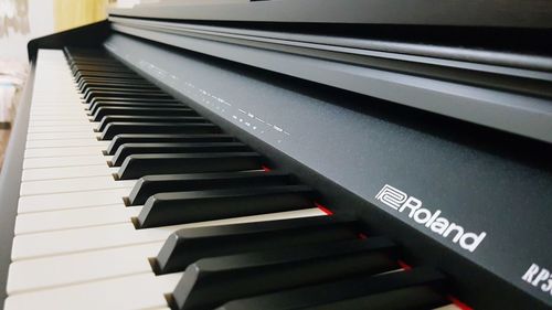 Close-up of piano keys