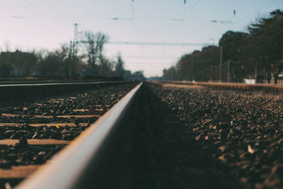 Surface level of railroad track