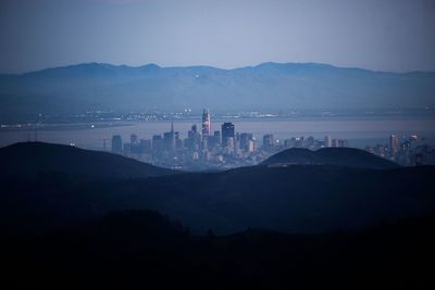 Silhouette of buildings in city