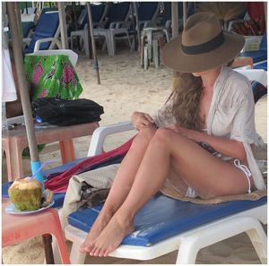 People relaxing in the sea