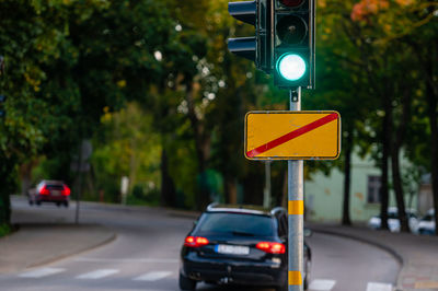 Close-up of road sign