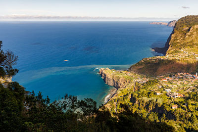 High angle view of sea against sky