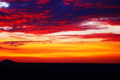 Scenic view of dramatic sky during sunset