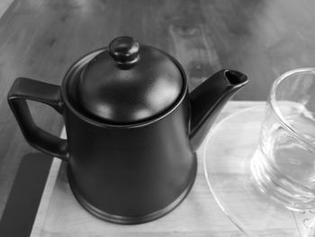 High angle view of tea on table