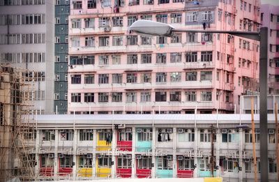 Low angle view of buildings in city