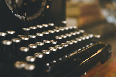 High angle view of typewriter on table