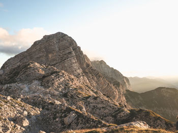 Giant rock formation in the alps