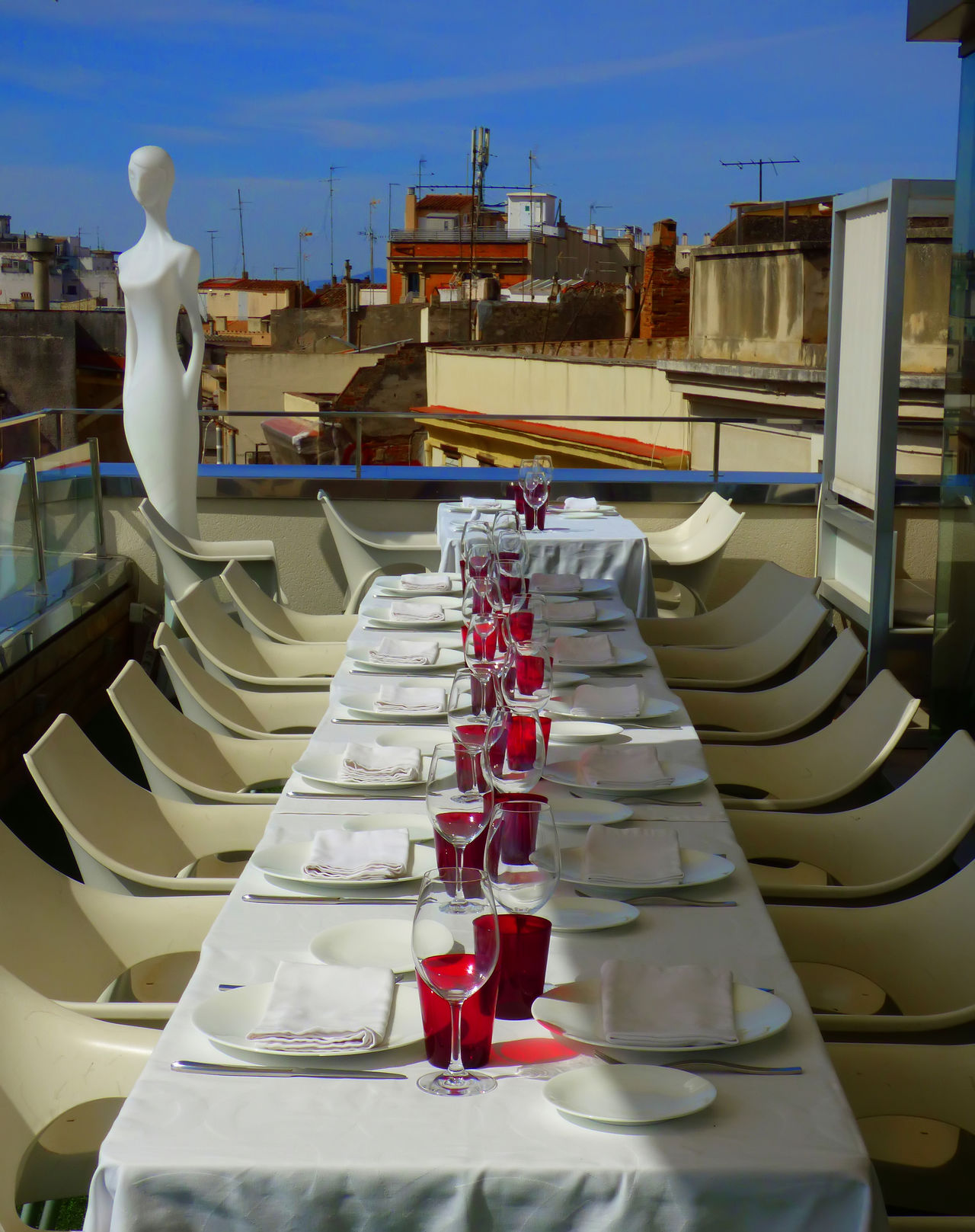 Table prepared for the meal