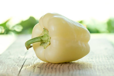 Close-up of bell pepper on table