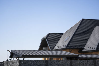 Low angle view of building against clear sky