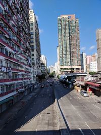 City street amidst buildings against sky