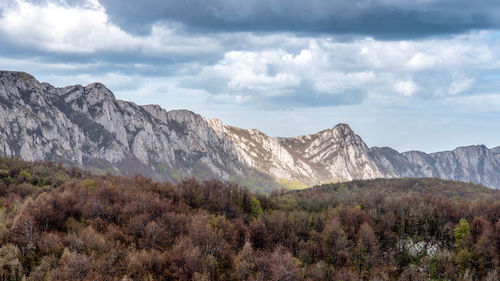 Scenic view of mountains against sky