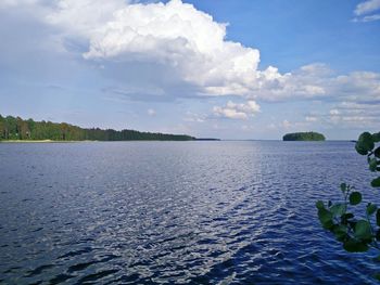 Scenic view of sea against cloudy sky